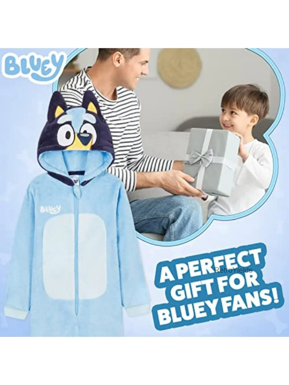 Bluey One Piece Pajamas for Kids Toddlers, Fleece Zip Front Sleepwear,